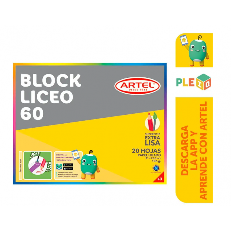 Block Liceo 60 20 Hojas Artel
