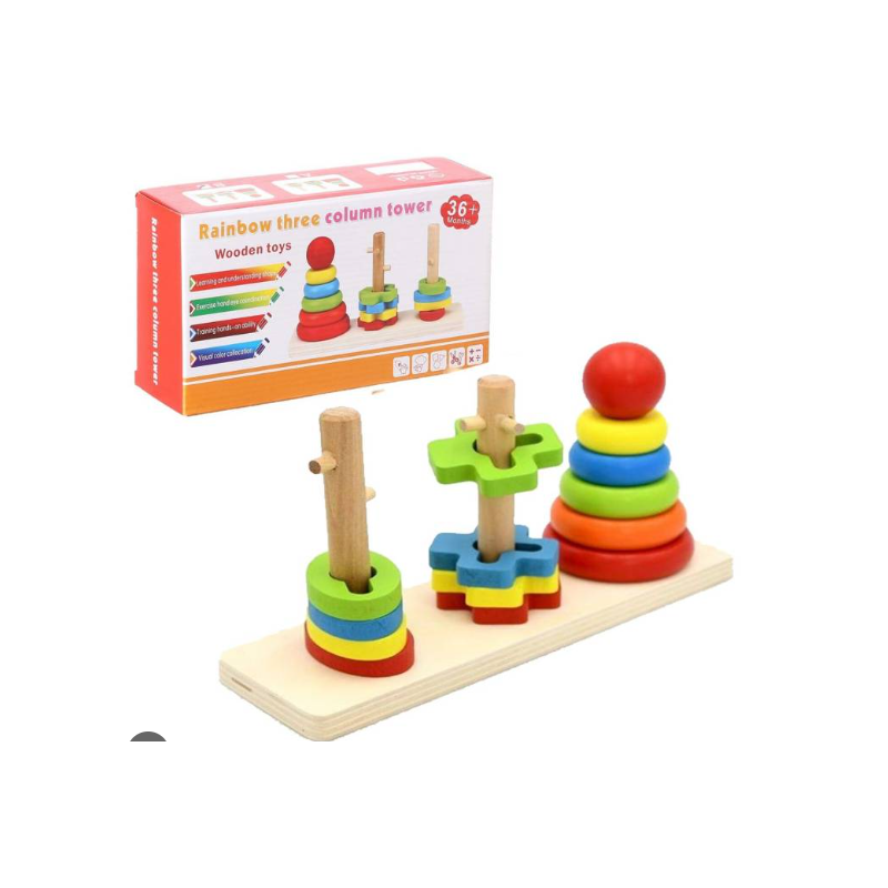 JUEGO DE TRES COLUMNAS ARCOIRIS