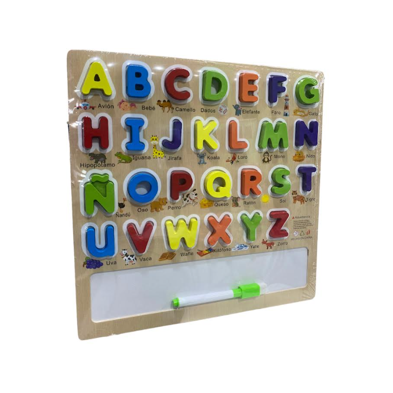 ABECEDARIO MADERA CON PIZARRA