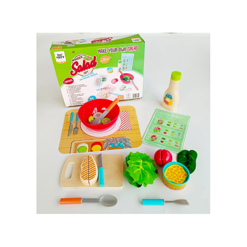 JUEGO PARA PREPARAR ENSALADAS, MADERA