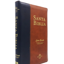 SANTA BIBLIA, COLOR CAFÉ, CUBIERTA CON CIERRE