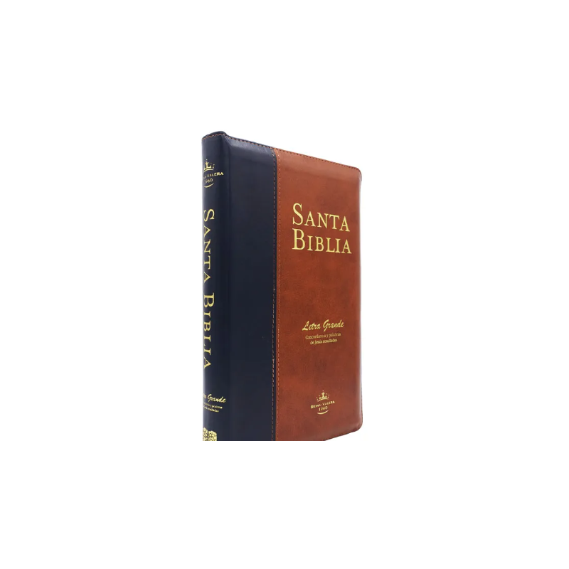 SANTA BIBLIA, COLOR CAFÉ, CUBIERTA CON CIERRE