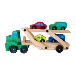 Camión de madera con autos