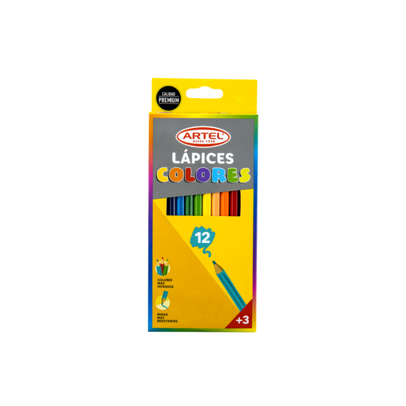 Estuche 12 Lápices de colores. Artel
