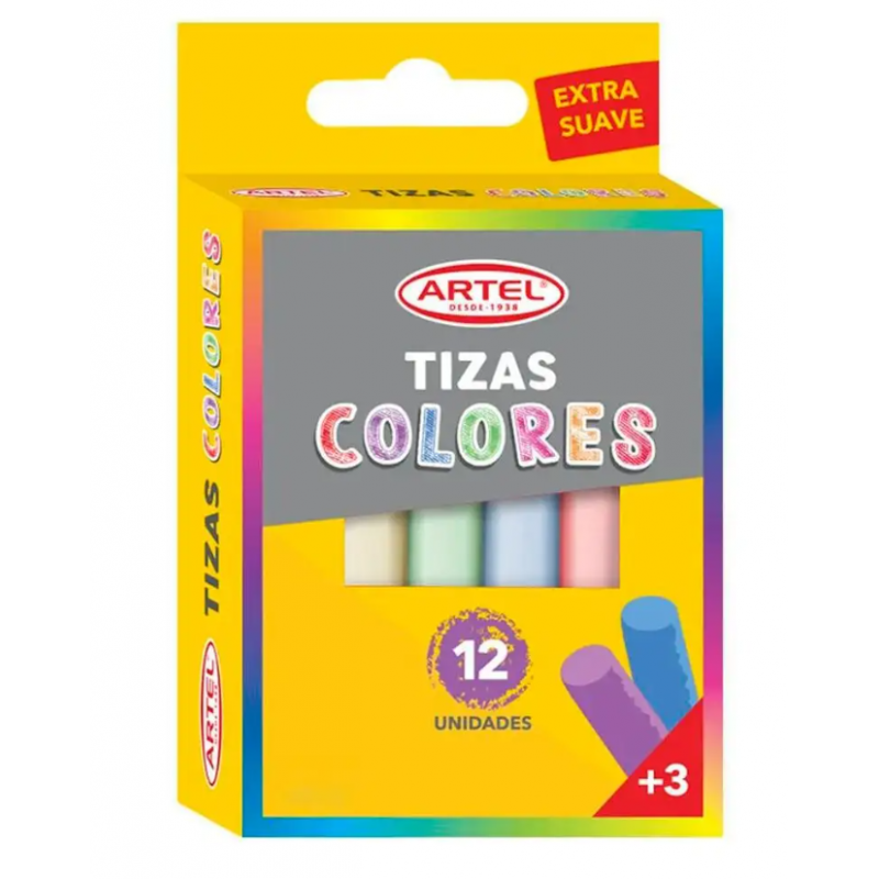 Tizas Colores 12 Unidades. Artel